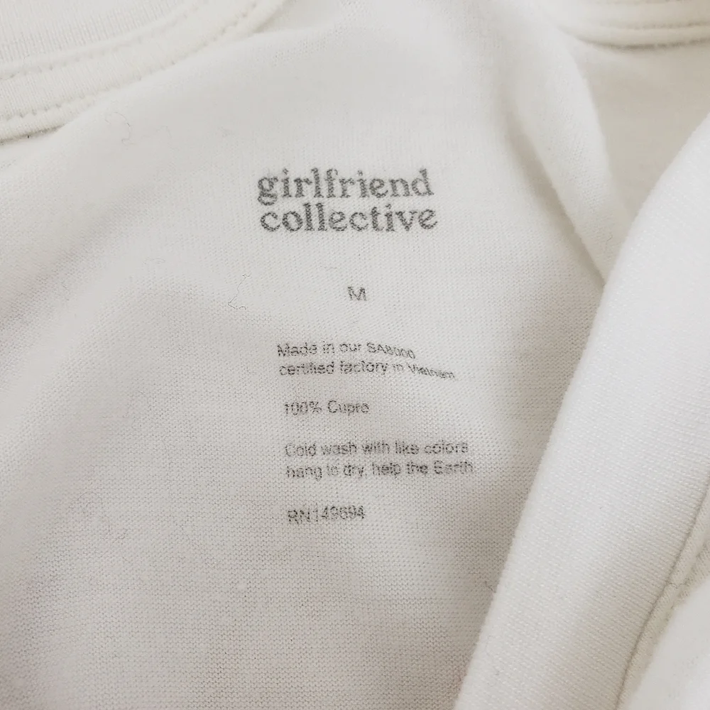 Girlfriend Collective Tee Long Sleeve Shirt Basics White T Shirt size Medium - Picture 2 of 4